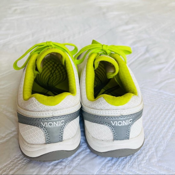 NEW Vionic Venture Walking Sneakers Neon Yellow Lime Green White ortho Shoes 6 - Picture 4 of 9